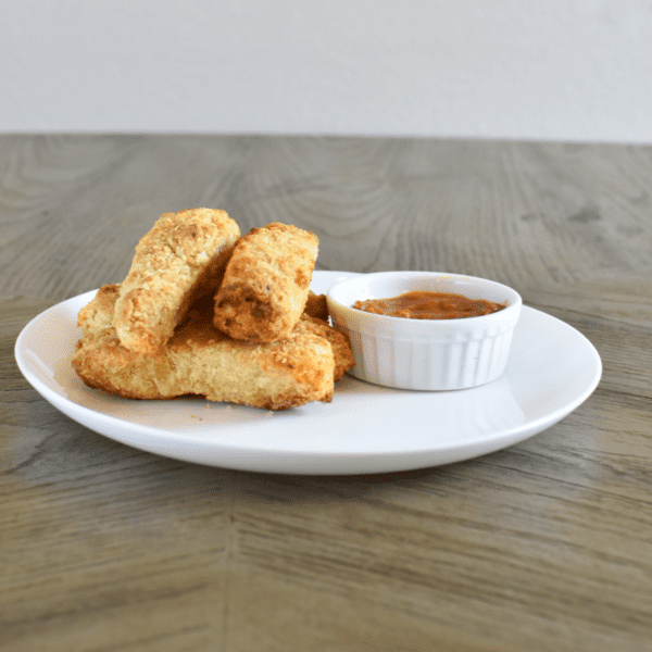 Strips de pollo empanizado con panko